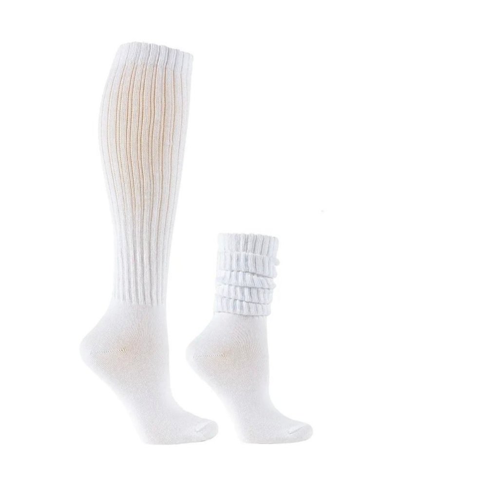 NEW WHITE SCRUNCHIE SOCKS COTTON SOFT VINTAGE SOCKS